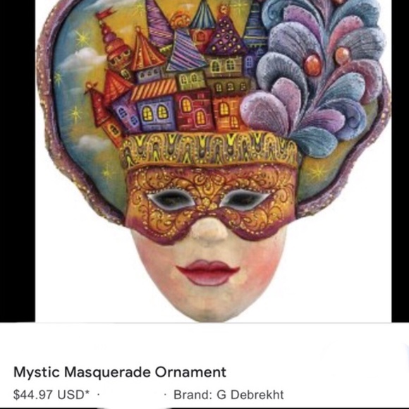 Mystic masquerade face mask xmas ornament G. DeBrekht NWOT - Picture 7 of 9